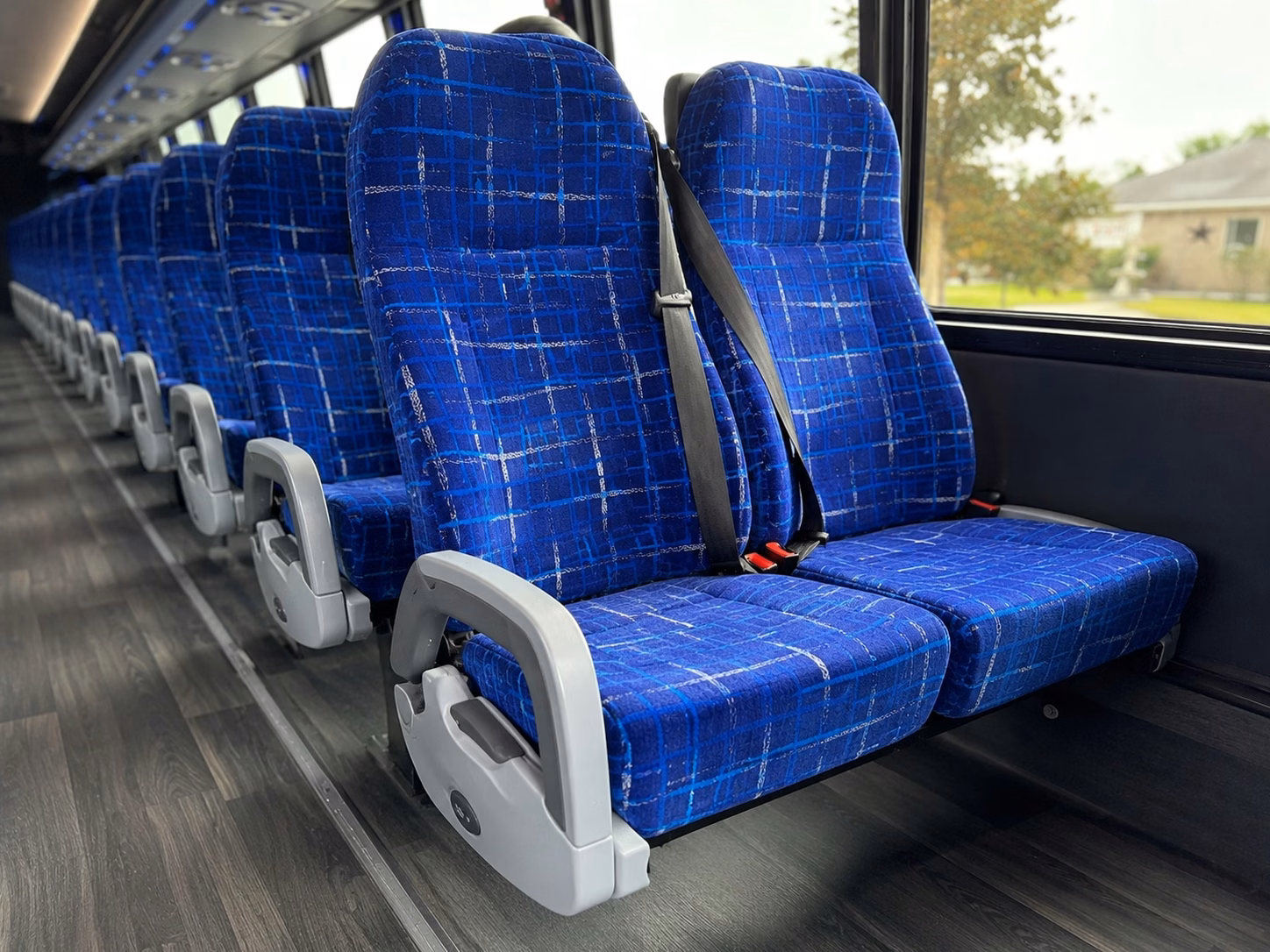 roanoke charter bus rental interior